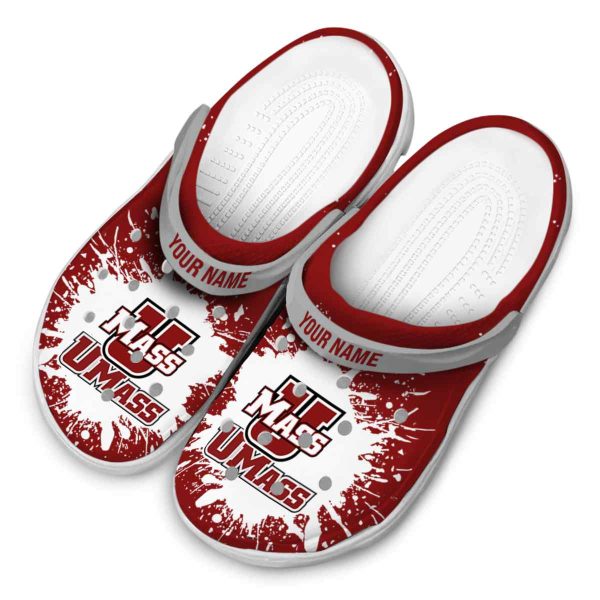 custom umass minutemen splash art clog latest model