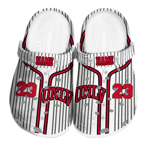 custom unlv rebels pinstripe pattern clog best selling