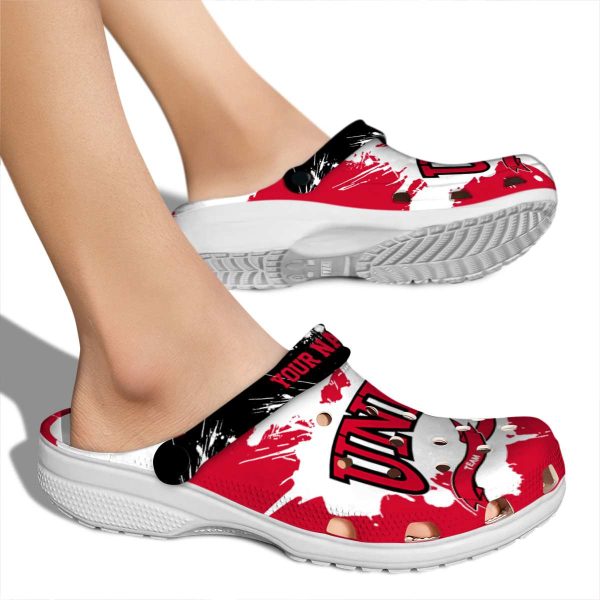 custom unlv rebels splatter pattern clog fashion forward
