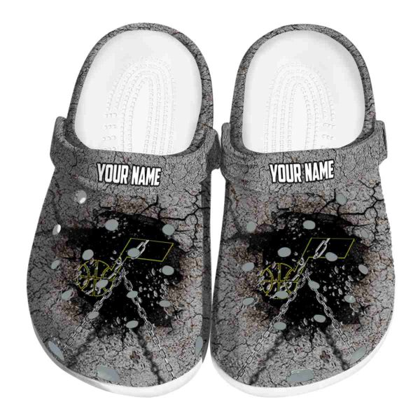 custom utah jazz cracked ground texture clog best selling