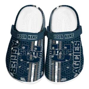 custom utah state aggies contrasting stripes clog best selling