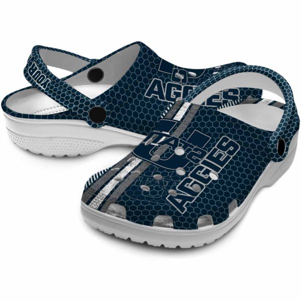 custom utah state aggies contrasting stripes clog high quality