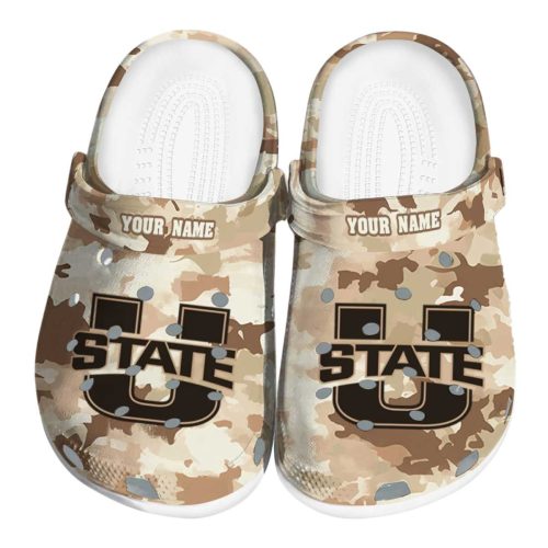 custom utah state aggies desert camo clog best selling
