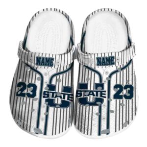 custom utah state aggies pinstripe pattern clog best selling