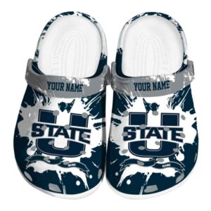 custom utah state aggies splatter pattern clog best selling
