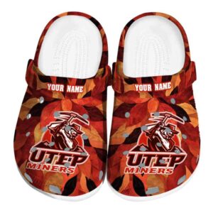 custom utep miners autumn leaves clog best selling