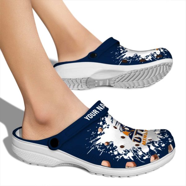 custom utep miners splatter background clog fashion forward