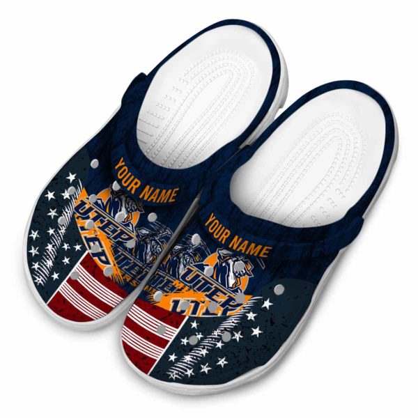 custom utep miners star spangled side pattern clog latest model