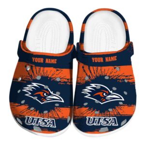 custom utsa roadrunners paint splatter graphics clog best selling