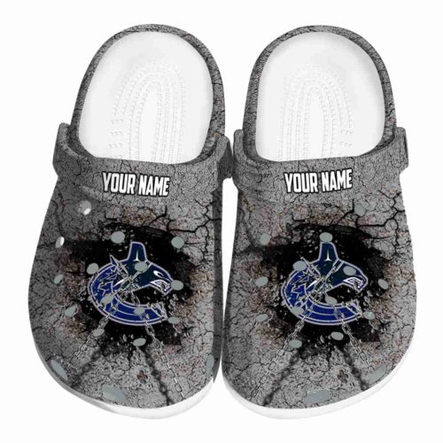 custom vancouver canucks cracked ground texture clog best selling