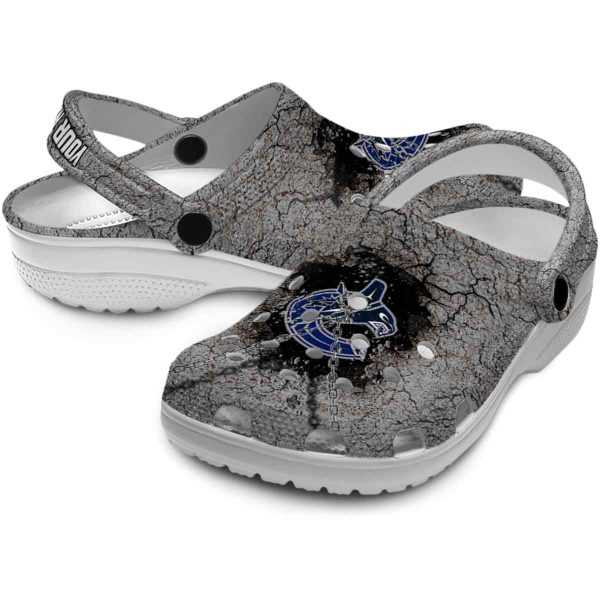 custom vancouver canucks cracked ground texture clog high quality