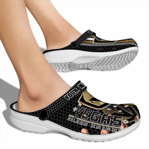 custom vegas golden knights contrasting stripes clog fashion forward
