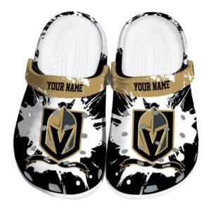 custom vegas golden knights splatter pattern clog best selling