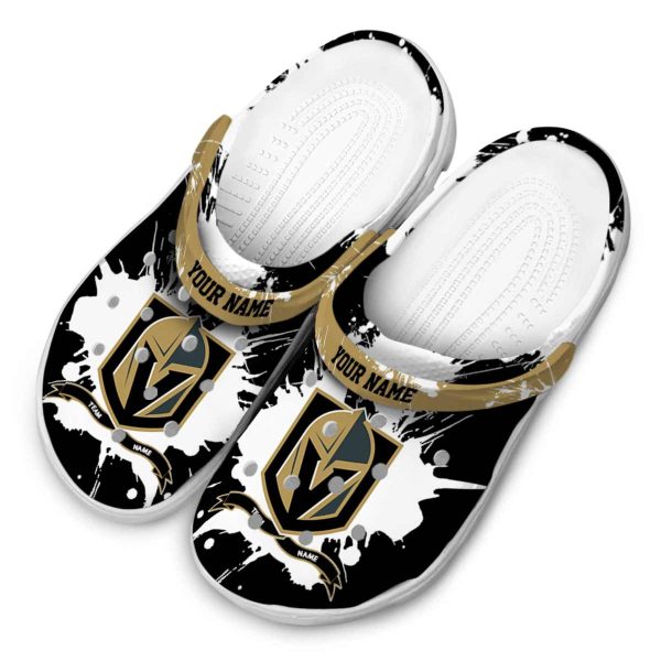 custom vegas golden knights splatter pattern clog latest model