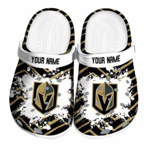 custom vegas golden knights zigzag paint burst clog best selling