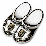 custom vegas golden knights zigzag paint burst clog best selling