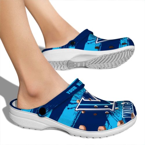 custom villanova wildcats paint splatter graphics clog fashion forward