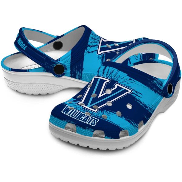 custom villanova wildcats paint splatter graphics clog high quality