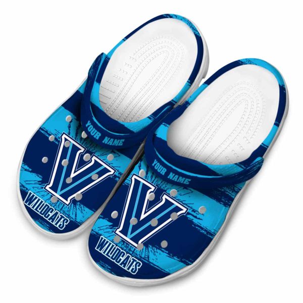custom villanova wildcats paint splatter graphics clog latest model
