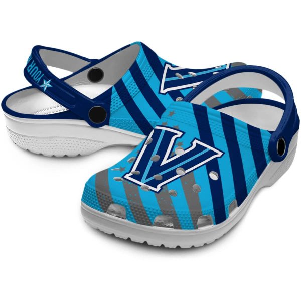custom villanova wildcats star spangled graphic clog high quality