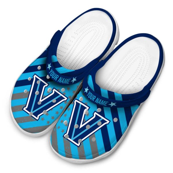 custom villanova wildcats star spangled graphic clog latest model