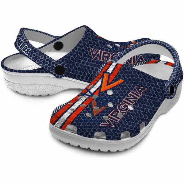 custom virginia cavaliers contrasting stripes clog high quality
