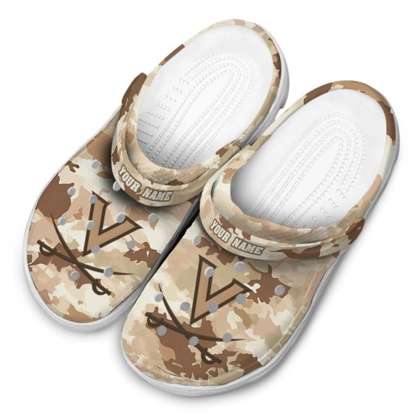 custom virginia cavaliers desert camo clog latest model