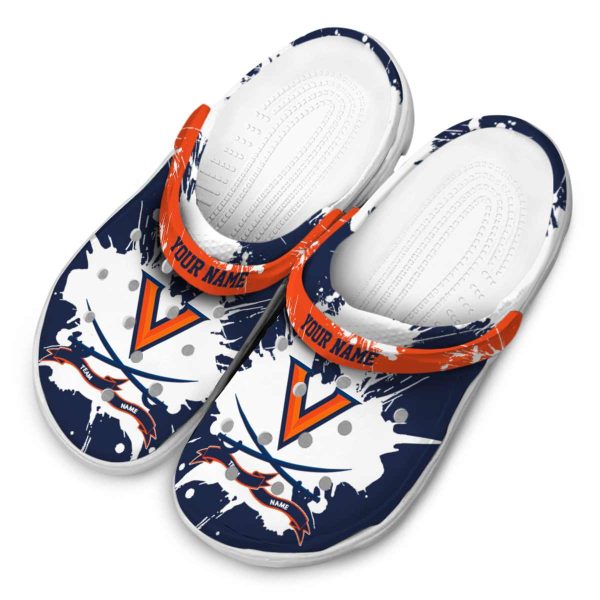 custom virginia cavaliers splatter pattern clog latest model