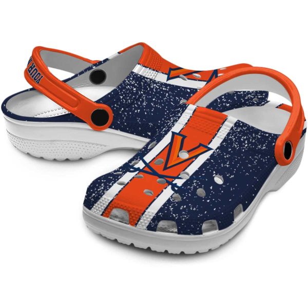 custom virginia cavaliers vertical stripes clog high quality