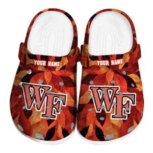 custom wake forest demon deacons autumn leaves clog best selling