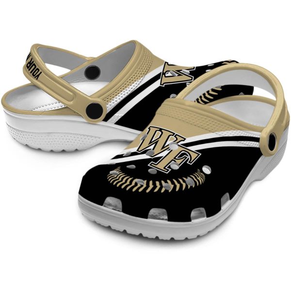custom wake forest demon deacons baseball motif clog high quality