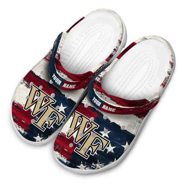custom wake forest demon deacons patriotic stripes clog latest model