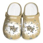 custom wake forest demon deacons splatter background clog best selling