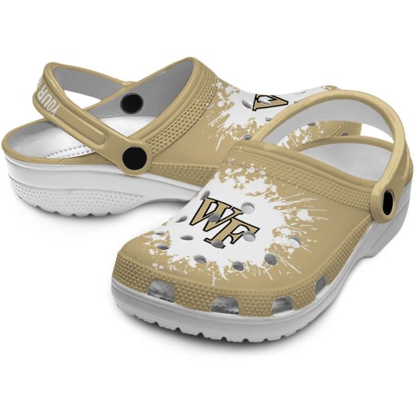 custom wake forest demon deacons splatter background clog high quality
