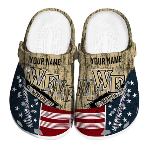 custom wake forest demon deacons star spangled side pattern clog best selling