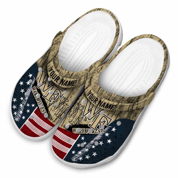 custom wake forest demon deacons star spangled side pattern clog latest model