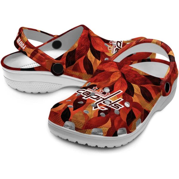 custom washington capitals autumn leaves clog high quality