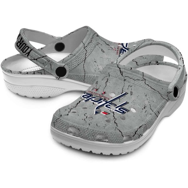 custom washington capitals cracked texture clog high quality