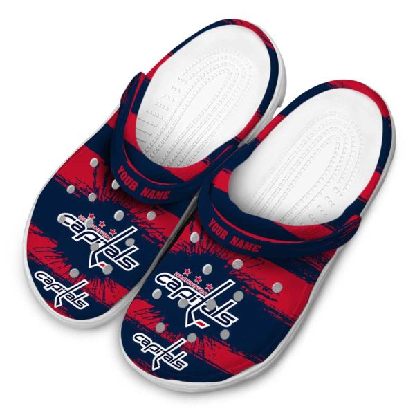 custom washington capitals paint splatter graphics clog latest model