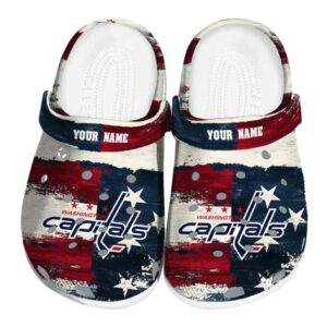 custom washington capitals patriotic stripes clog best selling