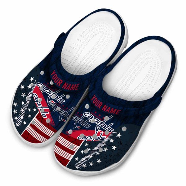 custom washington capitals star spangled side pattern clog latest model