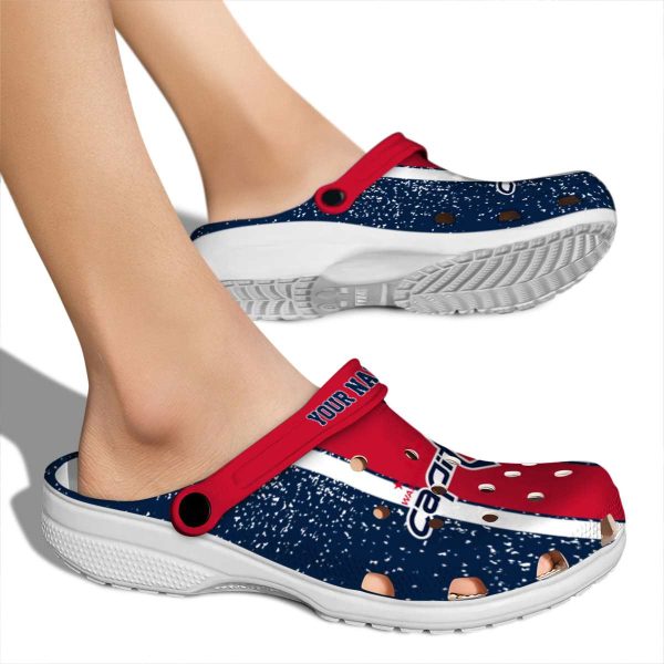 custom washington capitals vertical stripes clog fashion forward