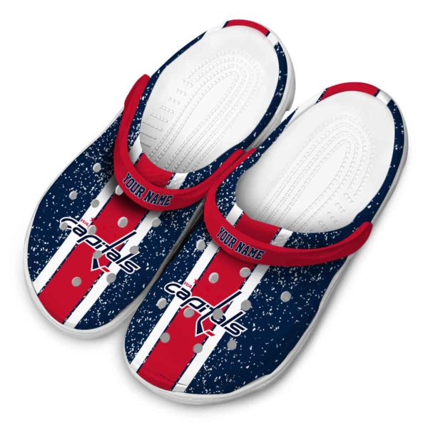 custom washington capitals vertical stripes clog latest model