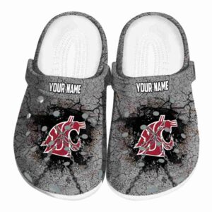 custom washington state cougars cracked ground texture clog best selling