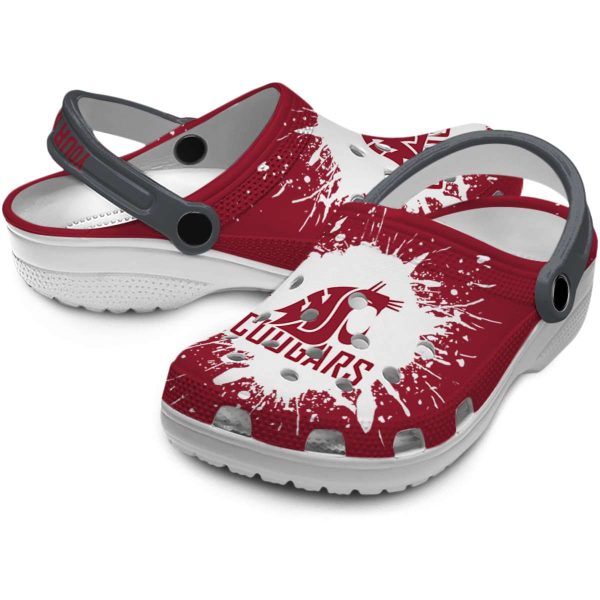 custom washington state cougars splash art clog high quality