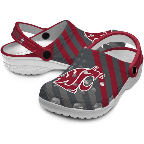custom washington state cougars star spangled graphic clog high quality
