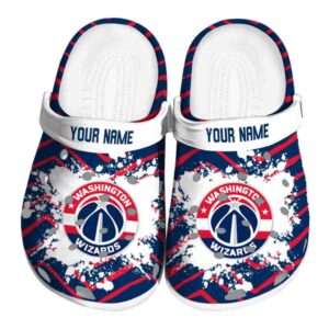 custom washington wizards zigzag paint burst clog best selling