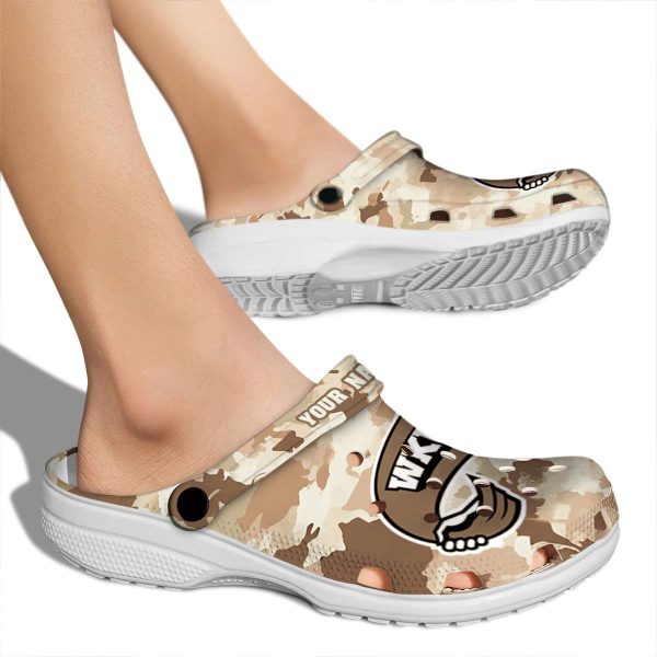 custom western kentucky hilltoppers desert camo clog fashion forward