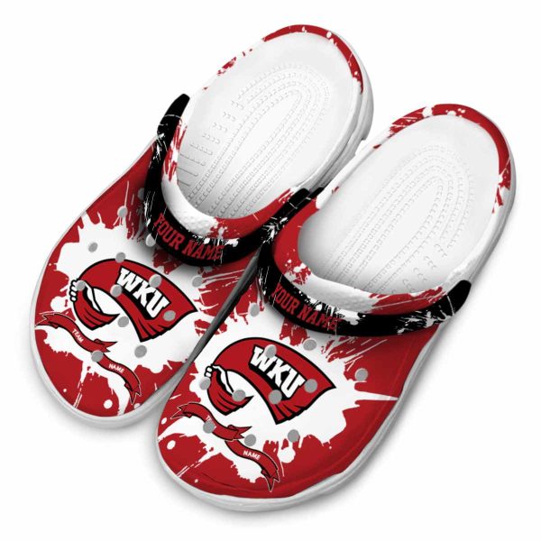 custom western kentucky hilltoppers splatter pattern clog latest model
