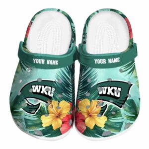 custom western kentucky hilltoppers tropical vibes clog best selling